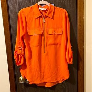 MK long sleeve blouse - orange - size S